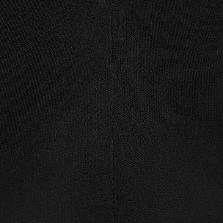 Pre Owned Saint Laurent Paris Black Crepe Lurex Trim Detail Short Dress M