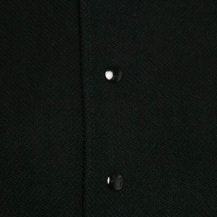 Pre Owned Saint Laurent Paris Black Wool Varsity Jacket M