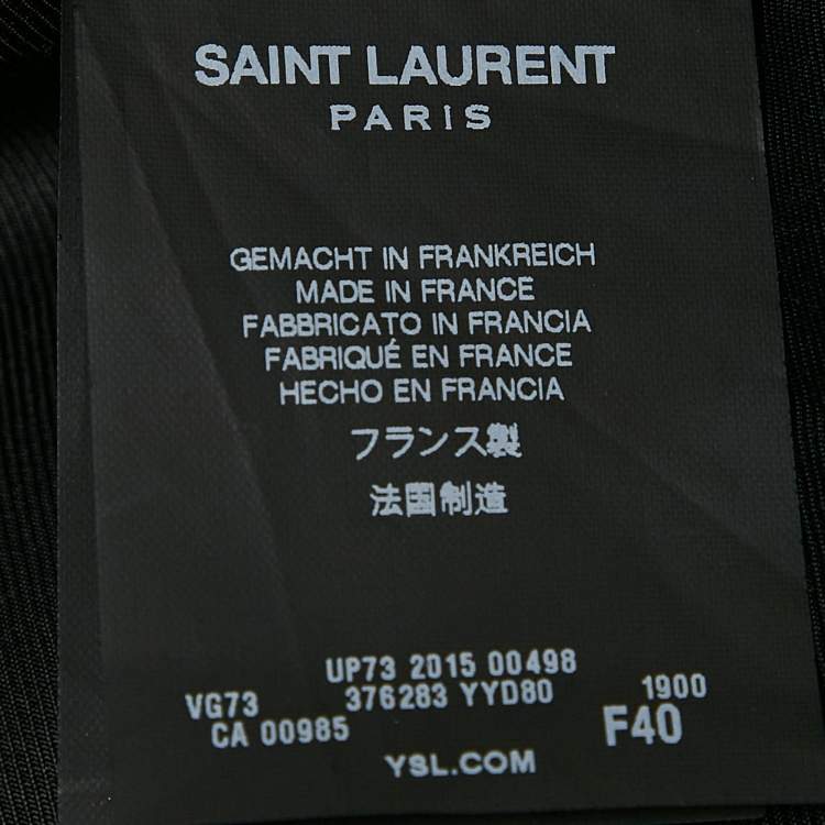 Pre Owned Saint Laurent Paris Black Wool Varsity Jacket M