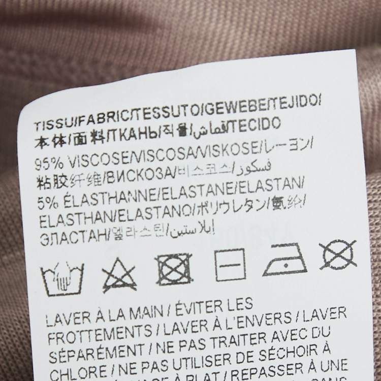 Pre Owned Saint Laurent Pink Varsity Print Jersey Crop T-Shirt S