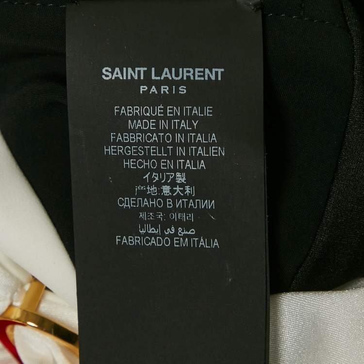 Pre Owned Saint Laurent Black/Red Jersey Cut-Out Strapless Jumpsuit One Size 