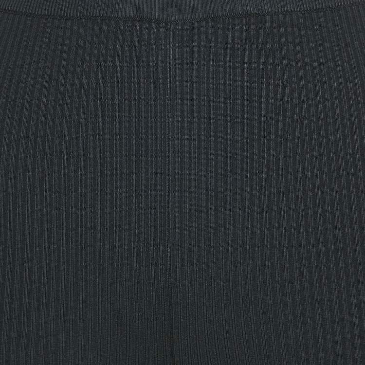 Pre Owned Saint Laurent Black Rib Knit Rider Shorts XS