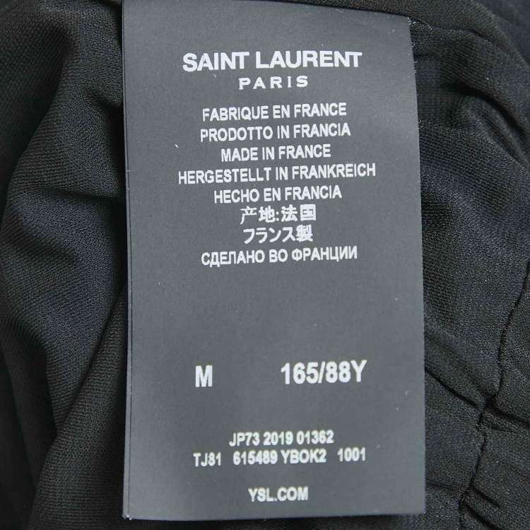 Pre Owned Saint Laurent Paris Black Sequin Long Gown M