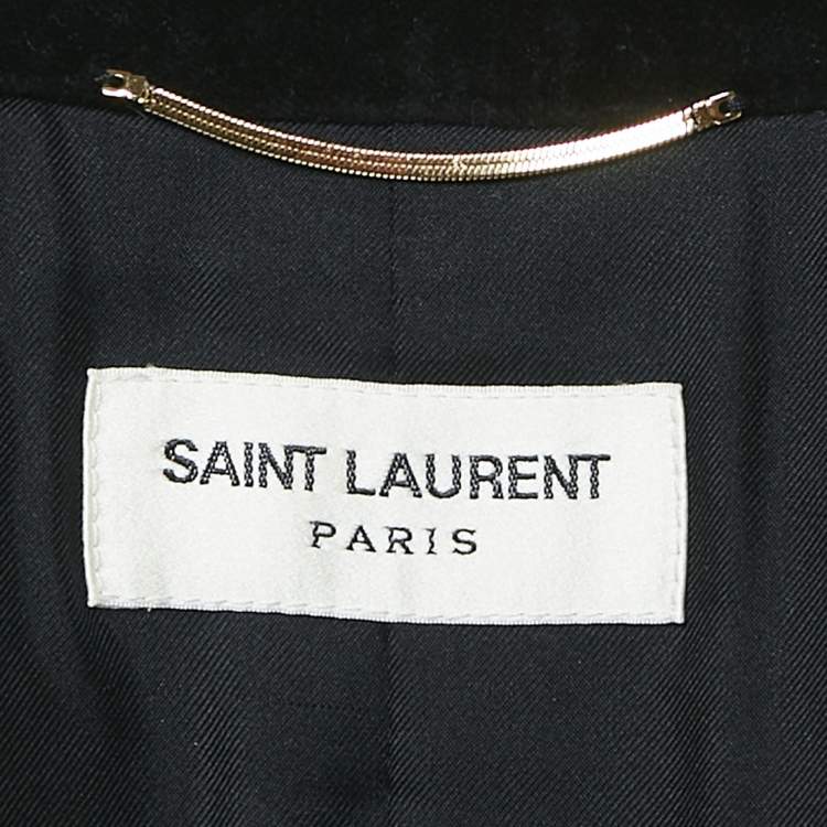 Pre Owned Saint Laurent Black/White Houndstooth Wool Suit M