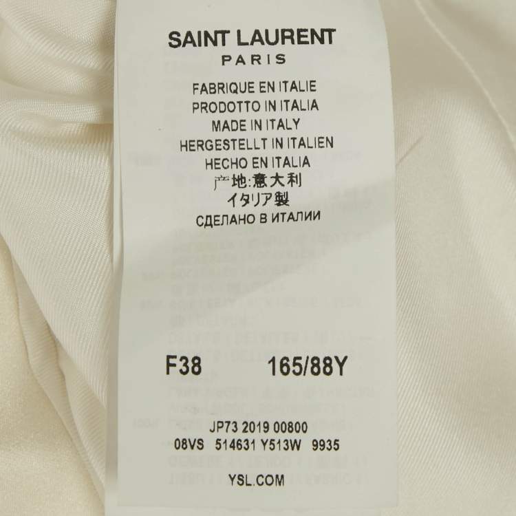 Pre Owned Saint Laurent Off-White Wool Single Breasted Blazer M