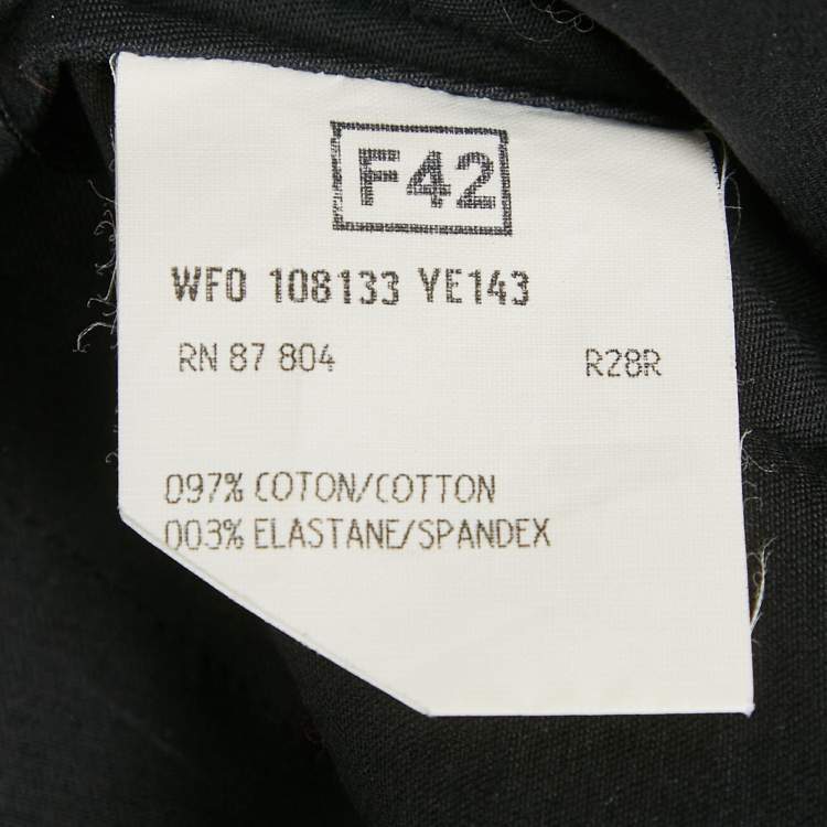 Pre Owned Saint Laurent Black Cotton High Neck Midi Dress L