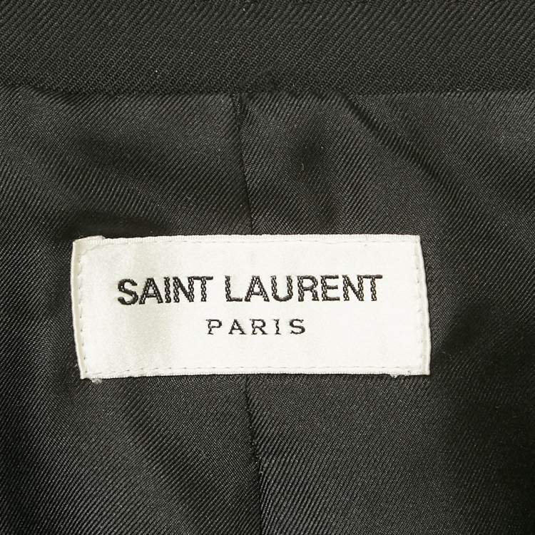 Pre Owned Saint Laurent Black Wool Single Breasted Blazer M