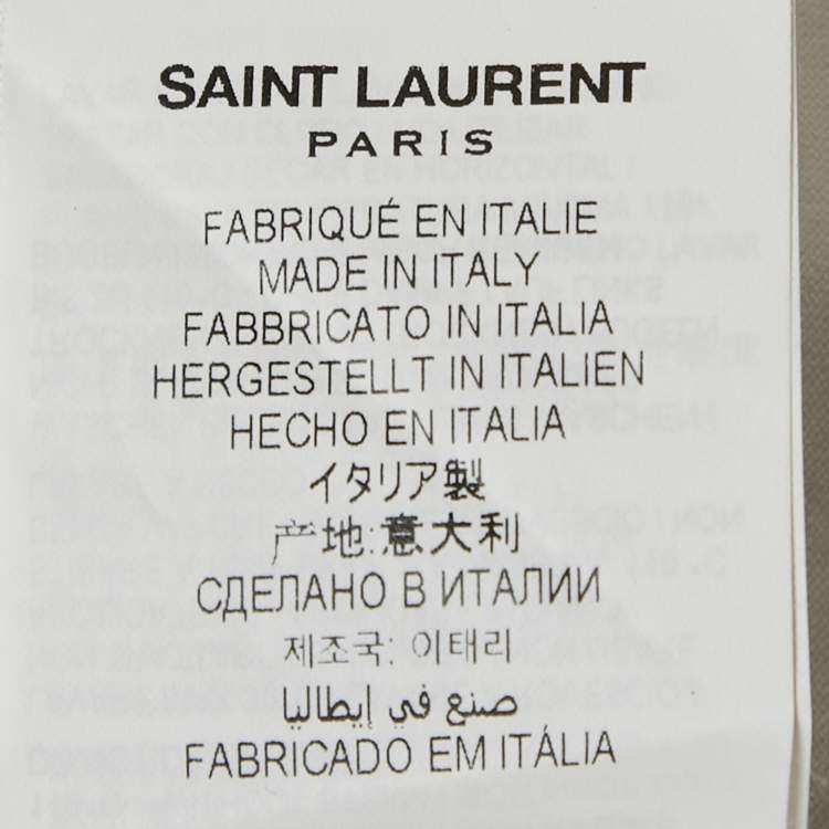 Pre Owned Saint Laurent White Logo Print Jersey T-Shirt L