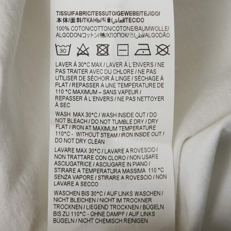 Pre Owned Saint Laurent White Logo Print Jersey T-Shirt L