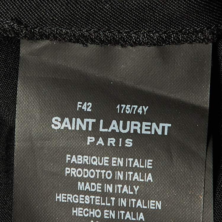 Pre Owned Saint Laurent Black Wool Elasticated Waist Detail Pants L