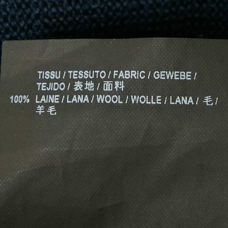 Pre Owned Saint Laurent Blue Embroidered Rib Knit Crewneck Sweater S