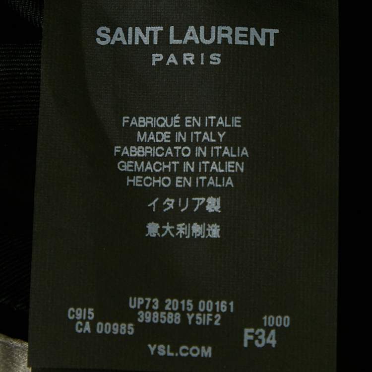 Pre Owned Saint Laurent Paris Black Croc Patterned Leather Mini Skirt S