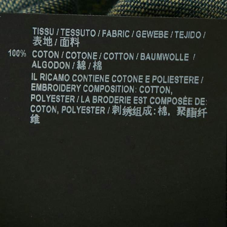 Pre Owned Saint Laurent Blue Embroidered Denim Button Front Blouse S