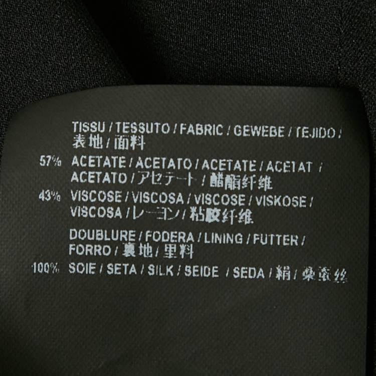 Pre Owned Saint Laurent Black Crepe Gathered Mini Dress S