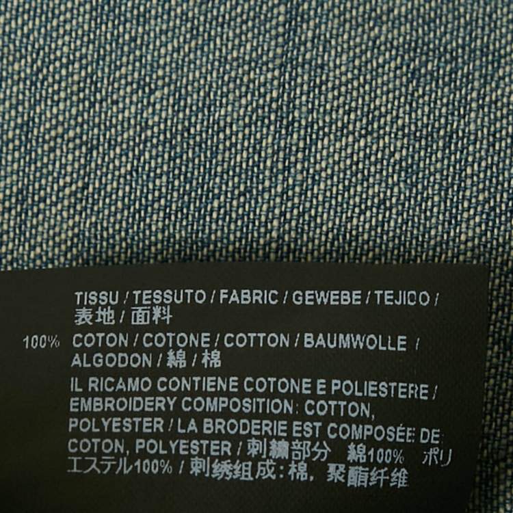 Pre Owned Saint Laurent Denim Heart Detail Button Front Long Sleeve M