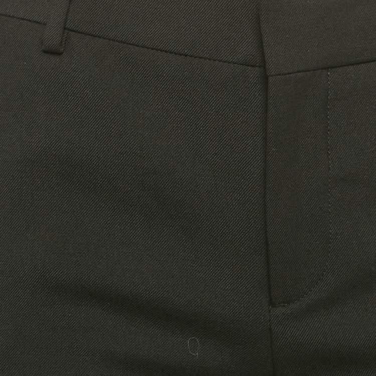 Pre Owned Saint Laurent Black Gabardine Wool Trousers S