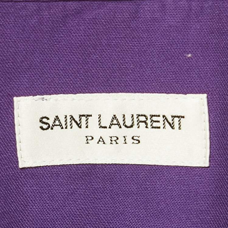 Pre Owned Saint Laurent Purple Button Front Shirt S