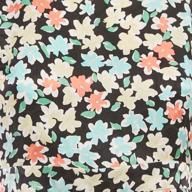 Pre Owned Saint Laurent Multicolor Floral Silk Mini Dress S