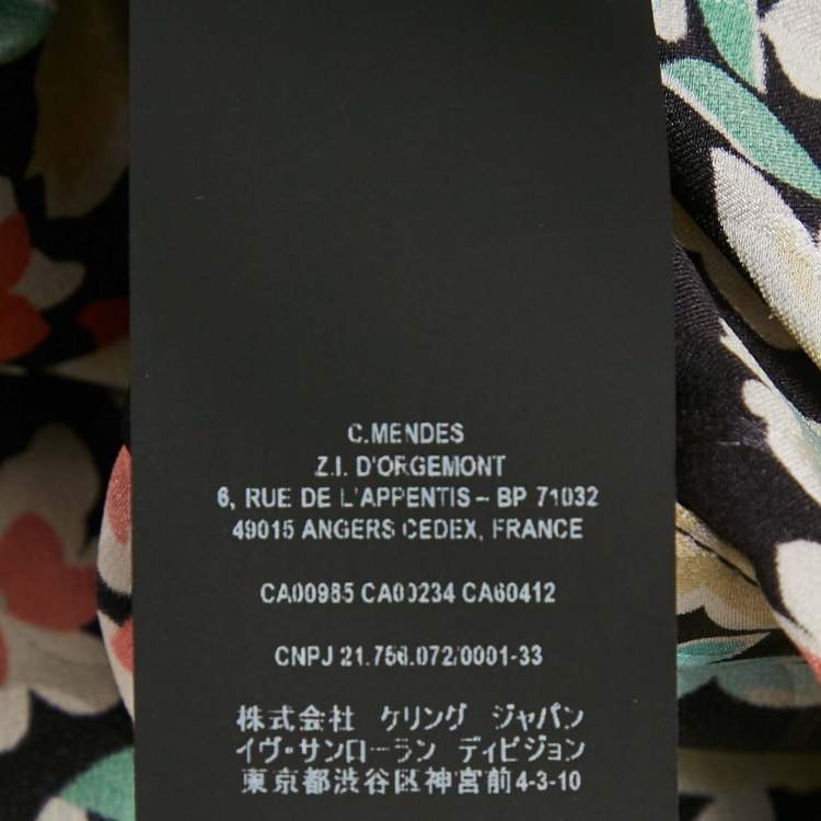 Pre Owned Saint Laurent Multicolor Floral Silk Mini Dress S
