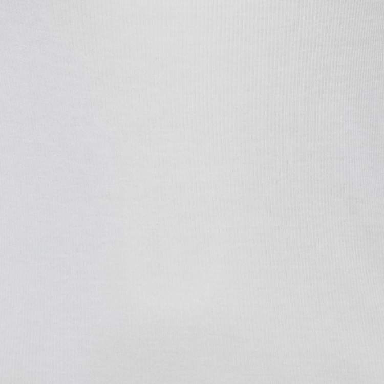 Pre Owned Saint Laurent Paris Cream Rib Knit Tank Top M
