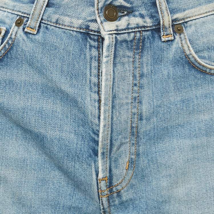Pre Owned Saint Laurent Paris Blue Denim Shorts M Waist 28"