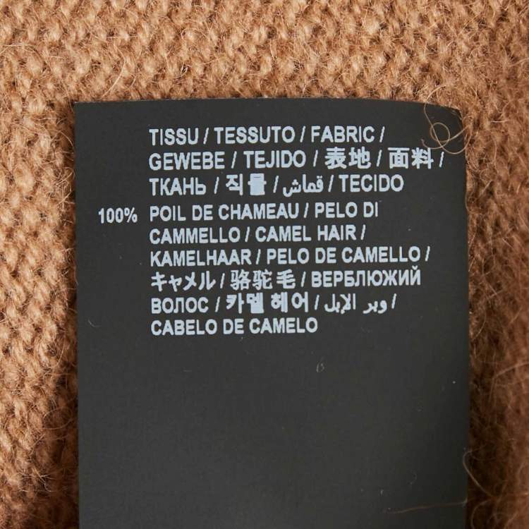 Pre Owned Saint Laurent Paris Camel Brown Rib Knit Crew Neck Sweater L