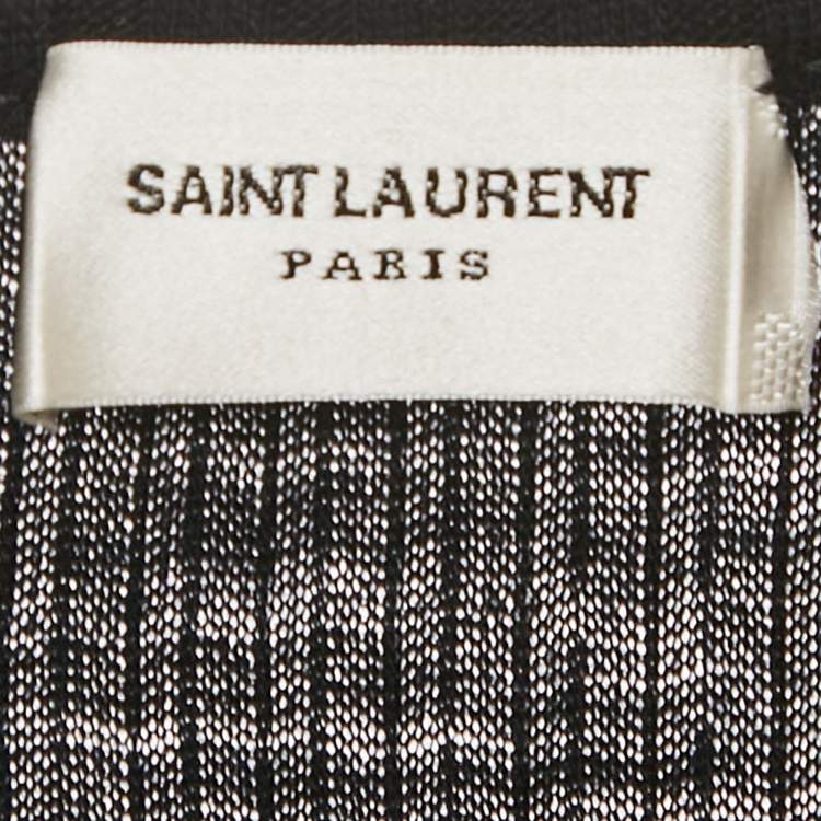 Pre Owned Saint Laurent Black Rib Knit Tank Top XS