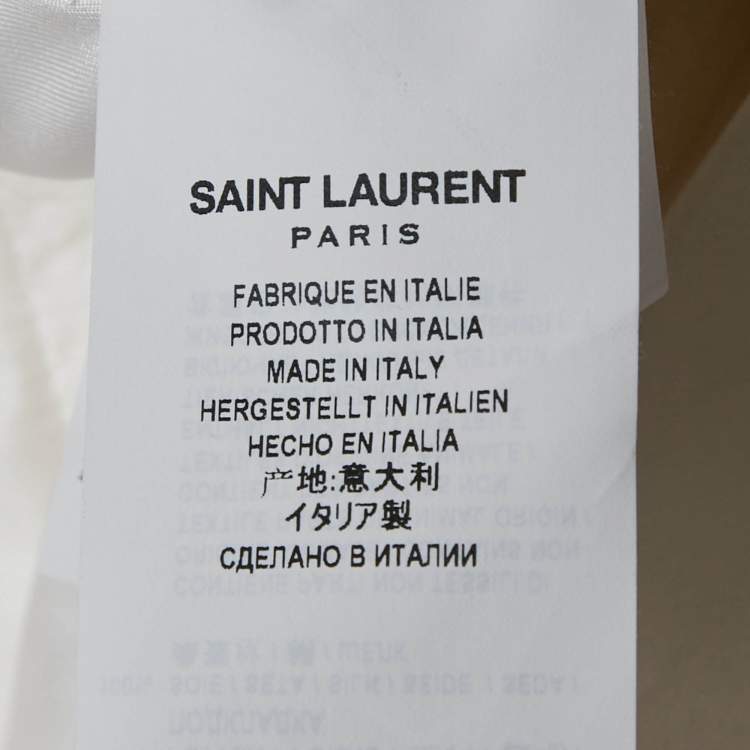 Pre Owned Saint Laurent Paris Ivory Satin Tailored Suit S/M