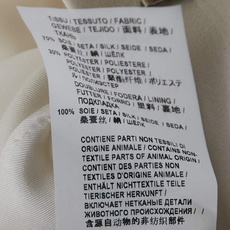 Pre Owned Saint Laurent Paris Ivory Satin Tailored Suit S/M