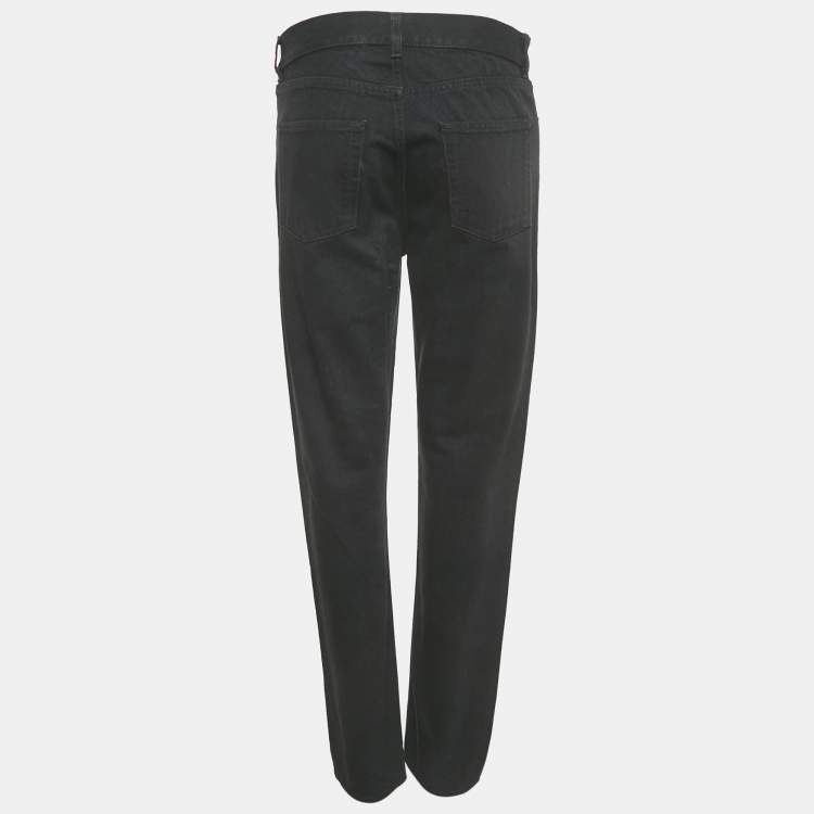 Pre Owned Saint Laurent Black Denim Crossover Slim Fit Jeans M Waist 29"  