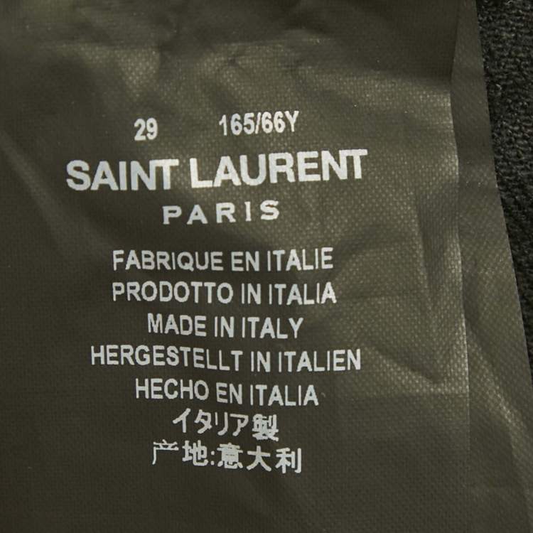 Pre Owned Saint Laurent Black Denim Crossover Slim Fit Jeans M Waist 29"  
