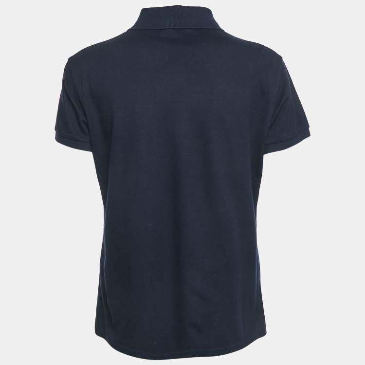 مملوكة مسبقًا Saint Laurent Paris Navy Blue Cotton Pique Polo T-Shirt XS
