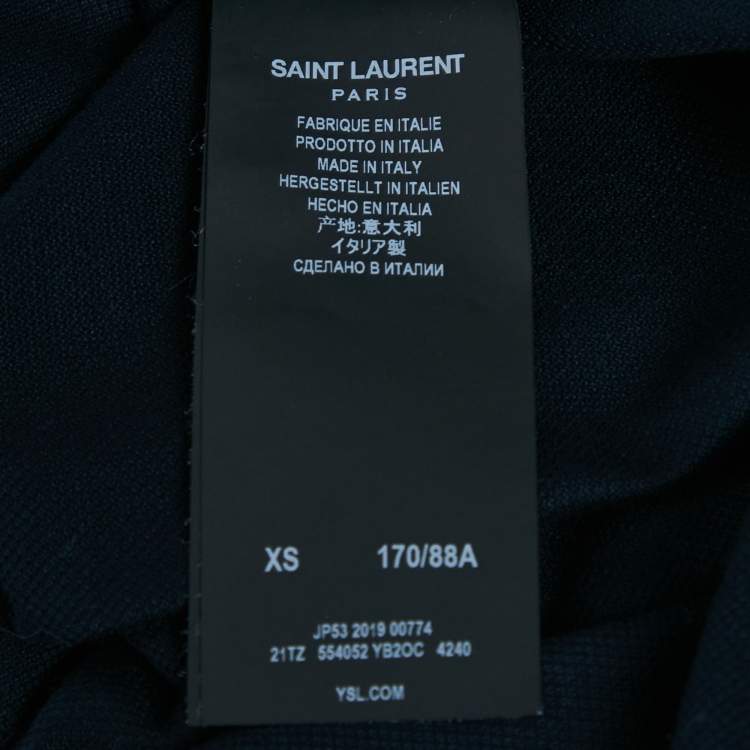 مملوكة مسبقًا Saint Laurent Paris Navy Blue Cotton Pique Polo T-Shirt XS