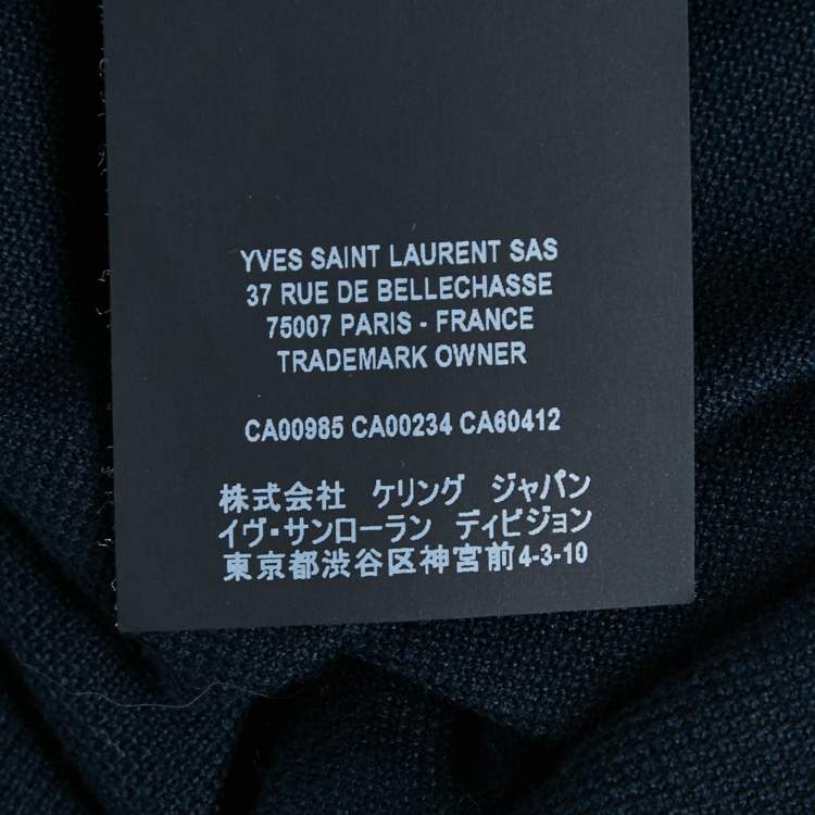 مملوكة مسبقًا Saint Laurent Paris Navy Blue Cotton Pique Polo T-Shirt XS