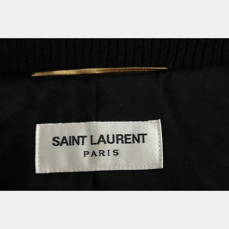 Pre Owned Saint Laurent Paris Stars Embellished Bomber Jacket