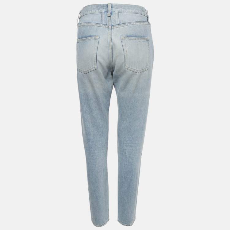 Pre Owned Saint Laurent Paris Blue Faded Denim Skinny Jeans M Waist 28"