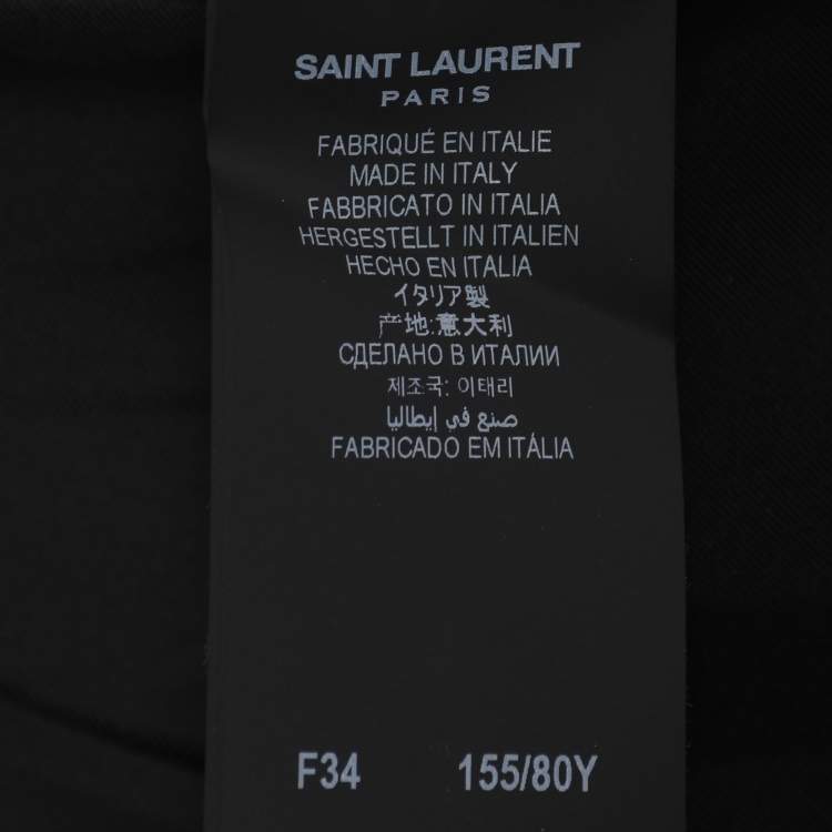 Pre Owned Saint Laurent Black Wool Tuxedo Cape S
