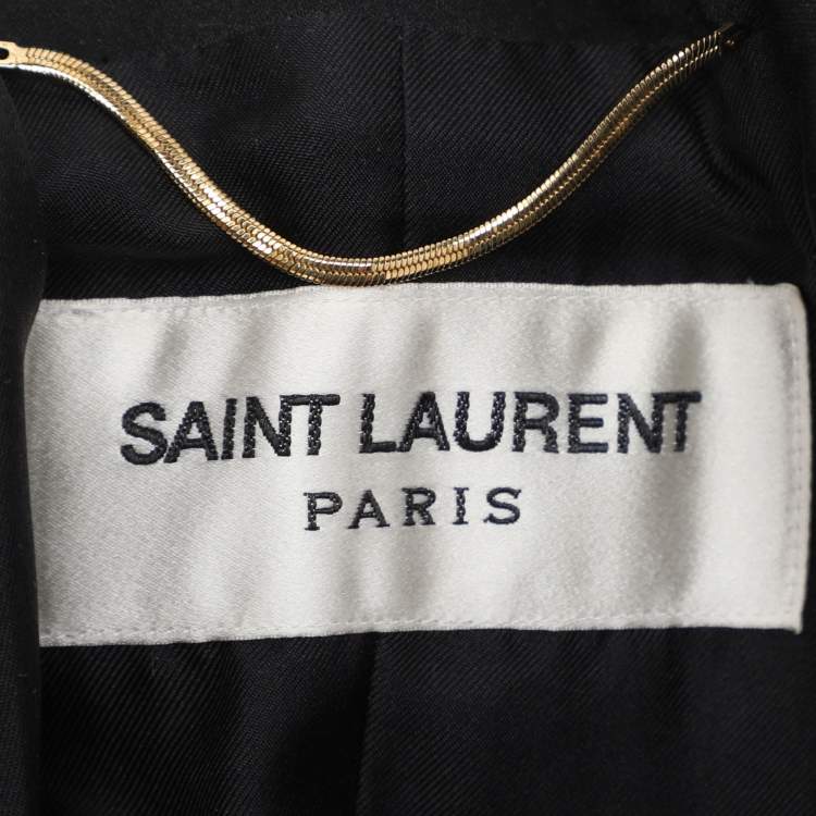 Pre Owned Saint Laurent Black Wool Tuxedo Cape S
