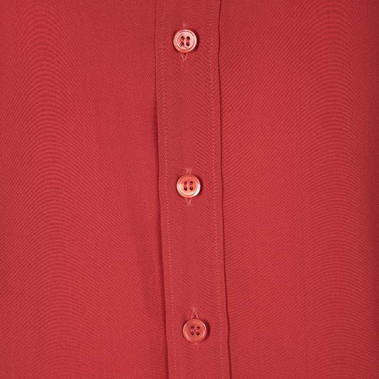 Pre Owned Saint Laurent Paris Red Silk Long Sleeve Shirt M