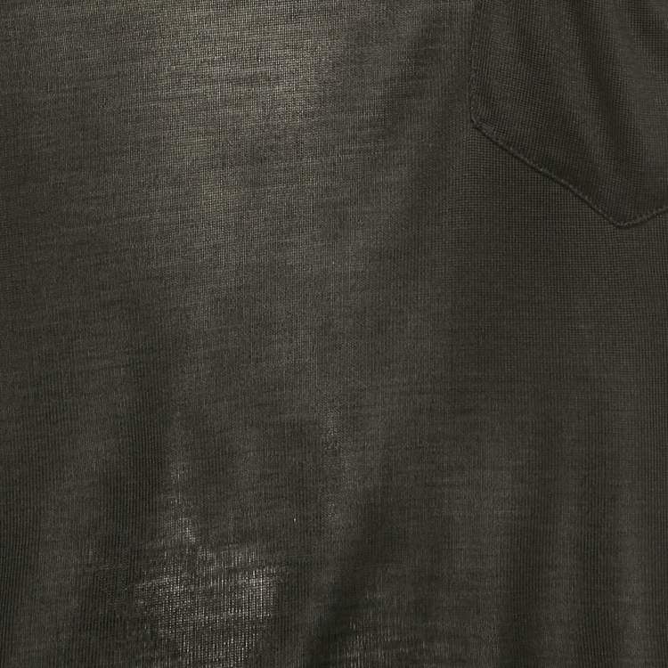 Pre Owned Saint Laurent Paris Black Stud Silk Knit T-Shirt S