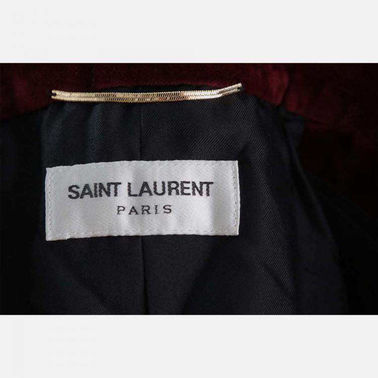 Pre Owned Saint Laurent Paris Embroidered Velvet Blazer Size S
