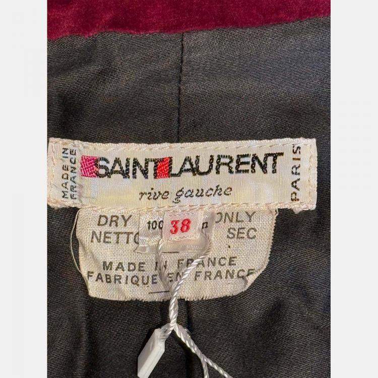 Pre Owned Saint Laurent Paris Black Corduroy Peplum Balzer Size M