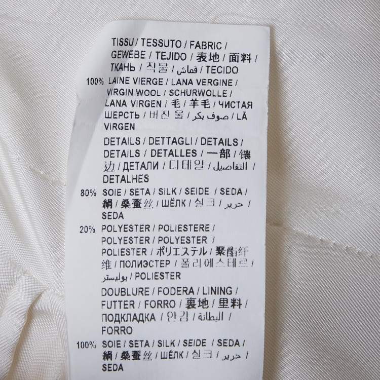 Pre Owned Saint Laurent Paris Off-White Wool Tuxedo Blazer S