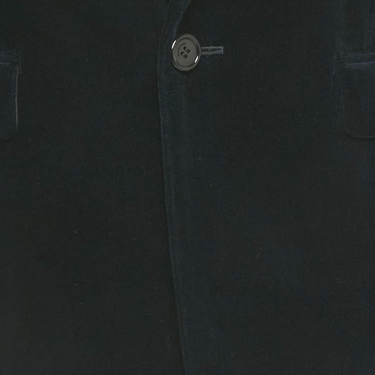 Pre Owned Saint Laurent Paris Navy Blue Velvet Blazer S