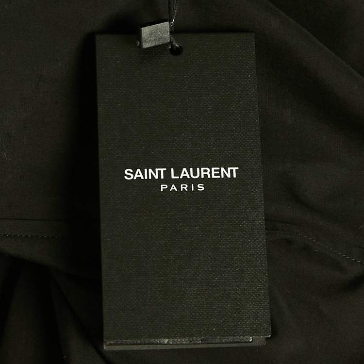 Pre Owned Saint Laurent Black Cotton Full Sleeve Shirt M 