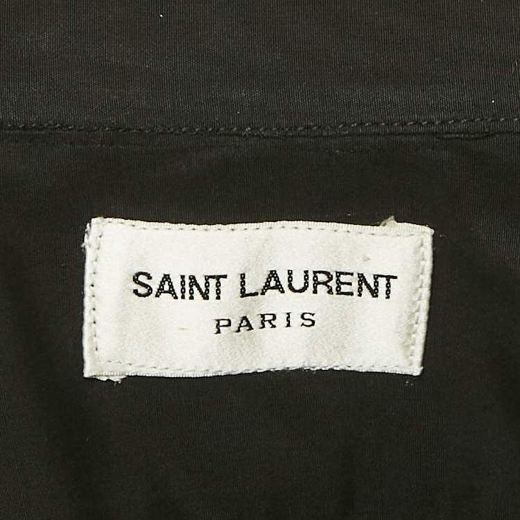 Pre Owned Saint Laurent Black Cotton Full Sleeve Shirt M 