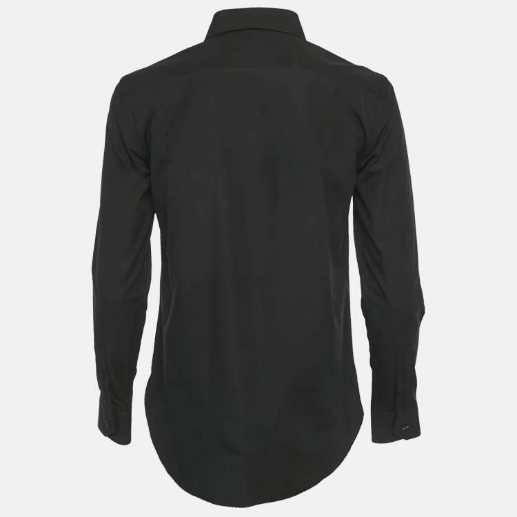 Pre Owned Saint Laurent Black Cotton Full Sleeve Shirt M 