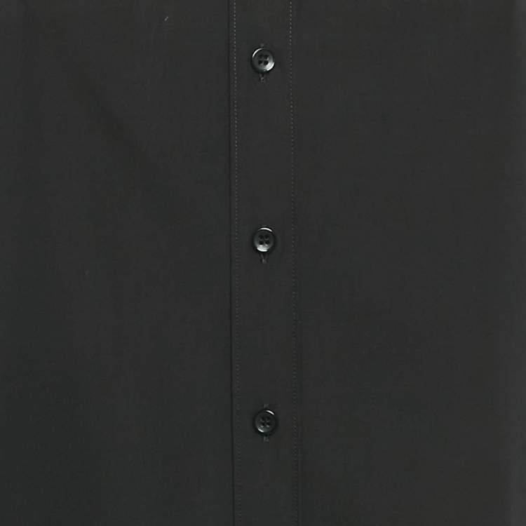 Pre Owned Saint Laurent Black Cotton Full Sleeve Shirt M 