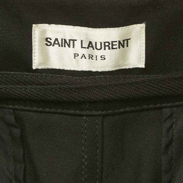 Pre Owned بنطلون سان لوران قطن أسود كارغو مقاس وسط 30 بوصة