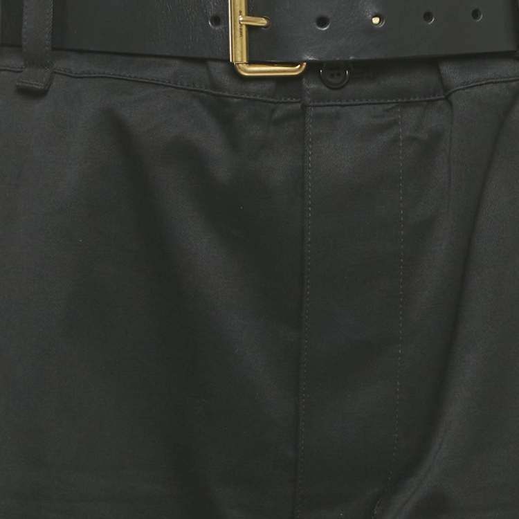 Pre Owned بنطلون سان لوران قطن أسود كارغو مقاس وسط 30 بوصة